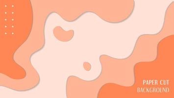 Modern Orange Waves Papercut Style Background. Can Be Used For Banner, Presentation, Frame Or Wallpaper vector