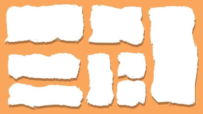 Collection Of Blank White Paper Torn Sheet Frame Design Template