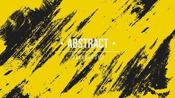 Abstract Bright Yellow Scratch Grunge Texture In Black Background vector