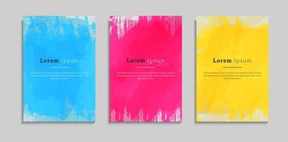 Set Of Minimal Colorful Watercolor Splash Paint In White Background, Good For Cover, Banner Or Frame vector
