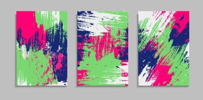 Set Of Abstract Bright Colorful Splatter Paint Texture Background Design Template vector