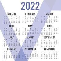 New Year Calendar 2022 Template Design vector