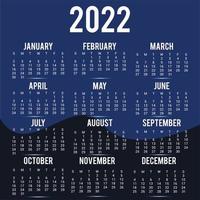 diseño de plantilla de calendario de año nuevo 2022