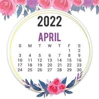 Printable Calendar 2022 Template Design vector