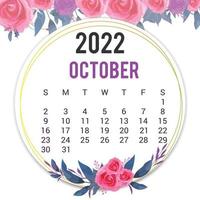 Printable Calendar 2022 Template Design vector