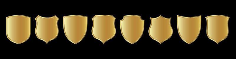 Vector gold shield icons