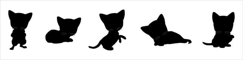 conjunto de siluetas de gatos vector