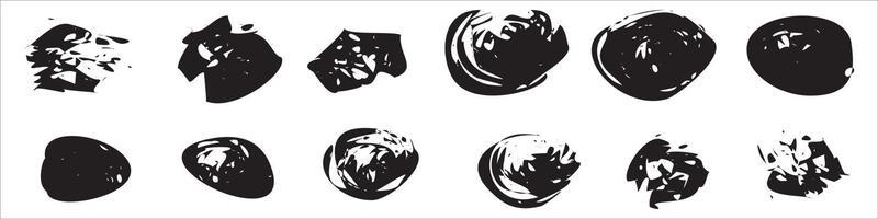 set of grunge circle brush strokes vector eps 10