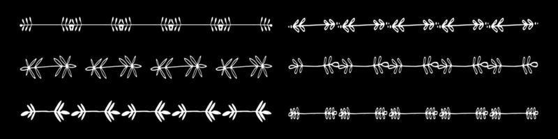 conjunto dibujado a mano de marco simple y borde con diferentes formas vector