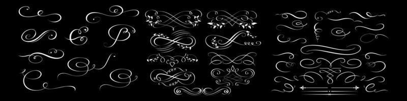 Set of vector calligraphic elements and page decorations