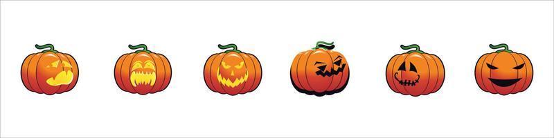 Set pumpkins for Halloween vector