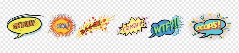 Comic speech bubbles set with different emotions vector
