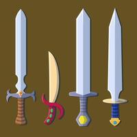 Realistic Swords and knives set. Different types. Perfect for game assets. vector