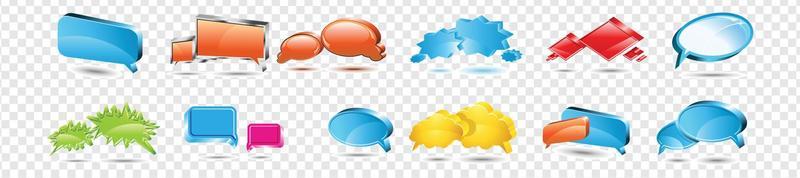 colorful comic pop art chat bubble set