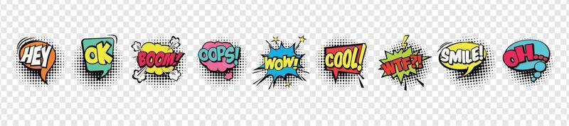 Set of comic bubble speech clouds vector