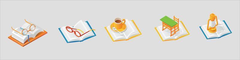 Read more books. Set for book lovers. vector