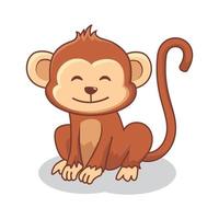 Monkey Cartoon Cute Animals Illustration vector