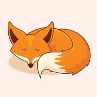 Fox Cartoon Sleeping Animals vector