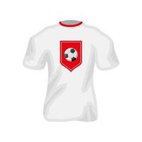 camiseta de fútbol con emblema vector