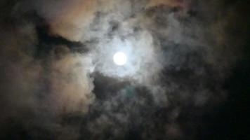 Clouds moving across a full moon video