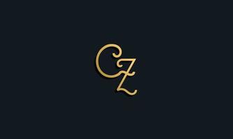 Luxury fashion initial letter CZ logo. vector