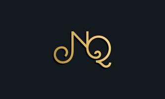 logotipo de letra inicial de moda de lujo nq. vector