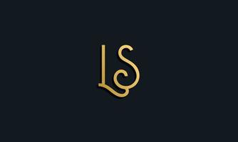 logotipo de la letra inicial de la moda de lujo ls. vector