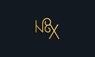 Luxury fashion initial letter NX logo. vector