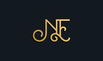 Luxury fashion initial letter NE logo. vector