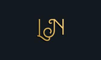 Luxury fashion initial letter LN logo. vector