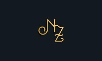 Luxury fashion initial letter NZ logo. vector