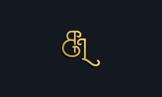 Luxury fashion initial letter BL logo. vector