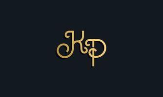 logotipo de letra inicial de moda de lujo kp. vector