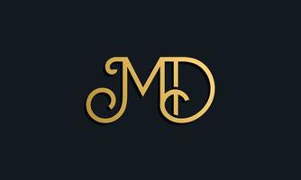 logotipo de la letra inicial de la moda de lujo md. vector