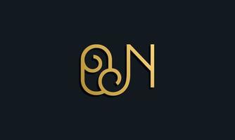 Luxury fashion initial letter ON logo. vector