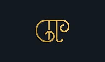 Luxury fashion initial letter DT logo. vector