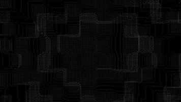 fondo de partículas de píxeles de bloques de puntos que fluyen video