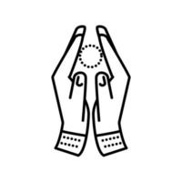 hands touching yoga vector