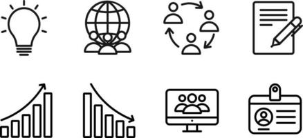 Business Performance Graph Chart Icon Set vector