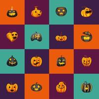 pumpkins for halloween vector