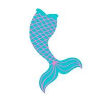 Mermaid tail. Decoration for girls party, greeting card or t-shirt print