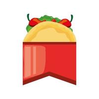 emblema mexicano de taco vector