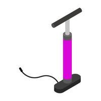 Isometric bicycle pump on a white background vector