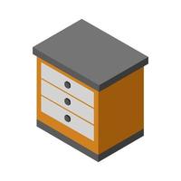 Isometric bedside table on a white background vector