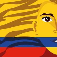 face on Colombia flag vector