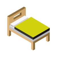 Isometric bed on a white background vector