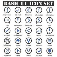 Basic Ui Icons Black And Blue Series vector