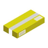 Isometric box on white background vector