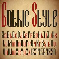 Gothic motif, Vector Geometric font