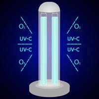 lámpara bactericida dispositivo de desinfección con luz ultravioleta vector